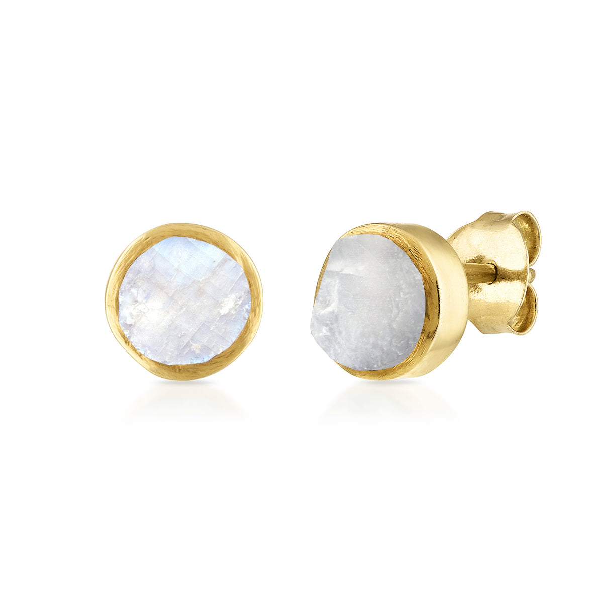 mini moonstone stud earrings sterling silver or gold vermeil