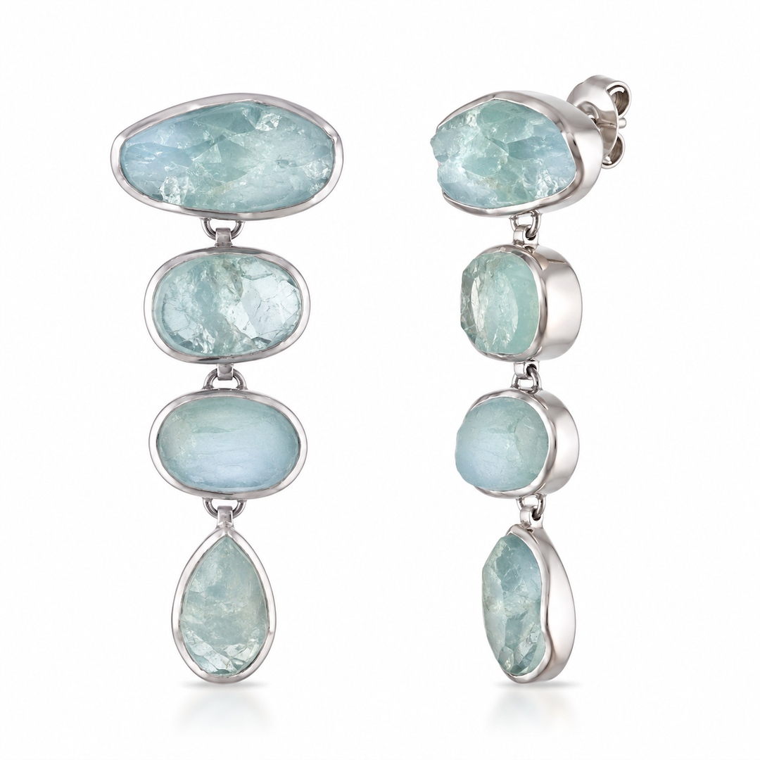 Aquamarine 'Paradiso Cascade' Gemstone Earrings