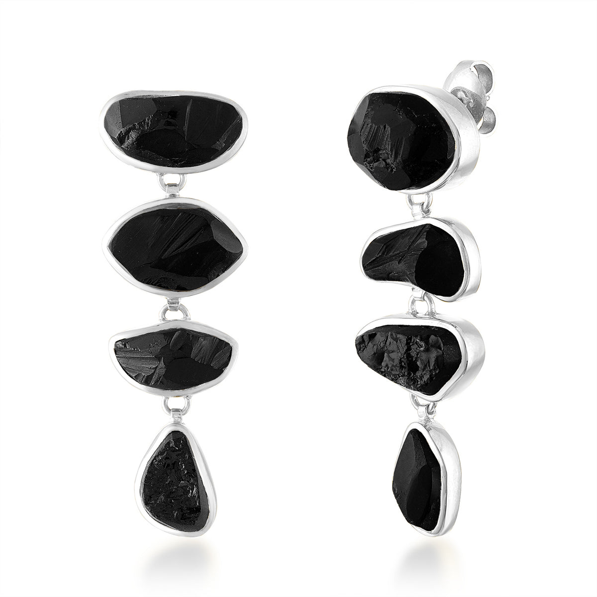Black Tourmaline 'Paradiso Cascade' Gemstone Earrings