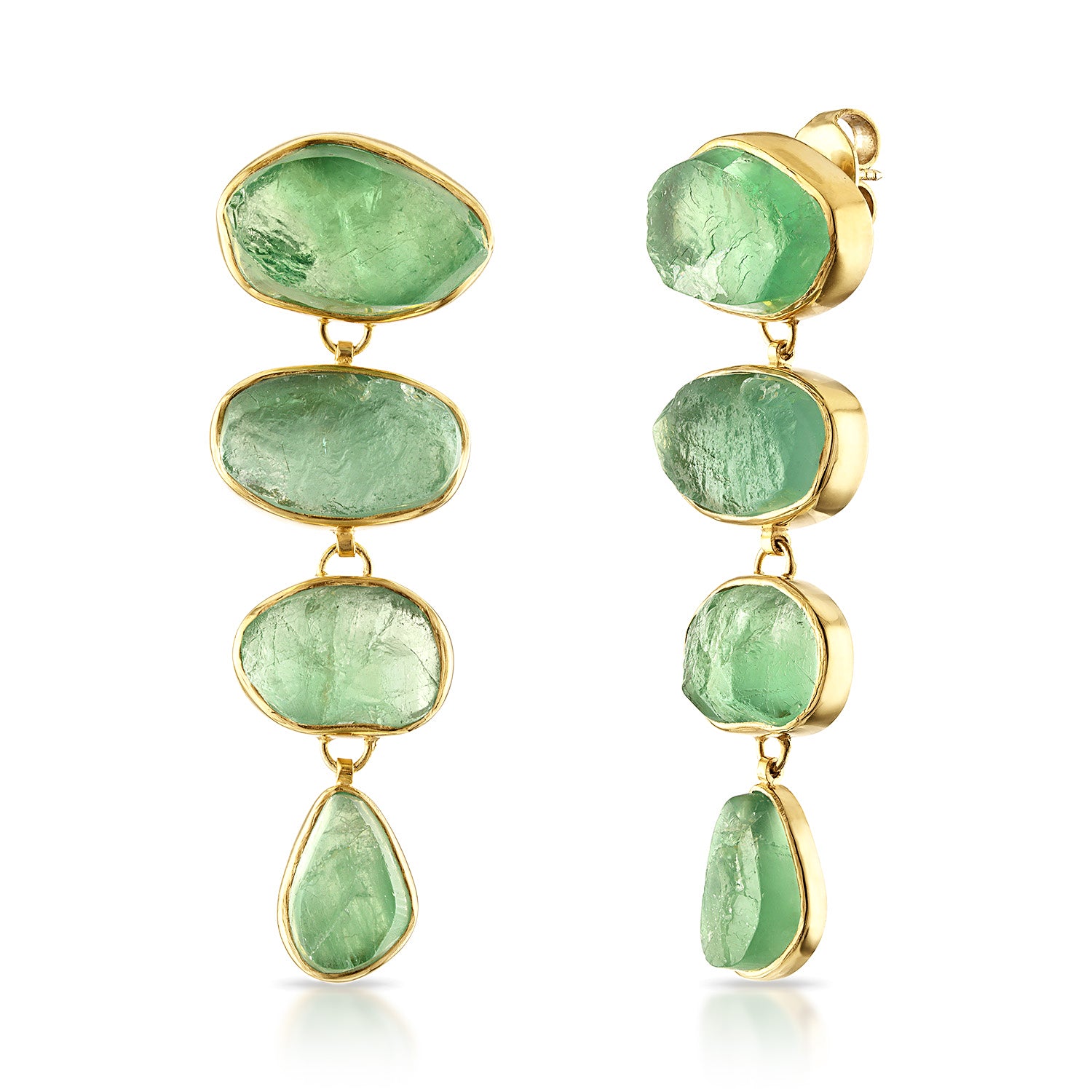 Green Fluorite 'Paradiso Cascade' Gemstone Earrings