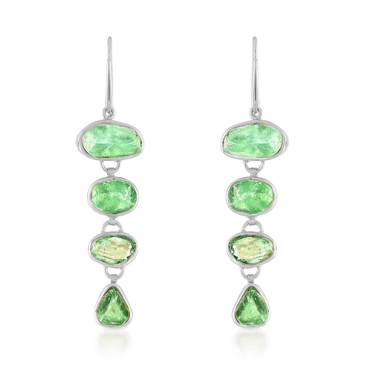 Green Fluorite Playa Cascade Gemstone Earrings