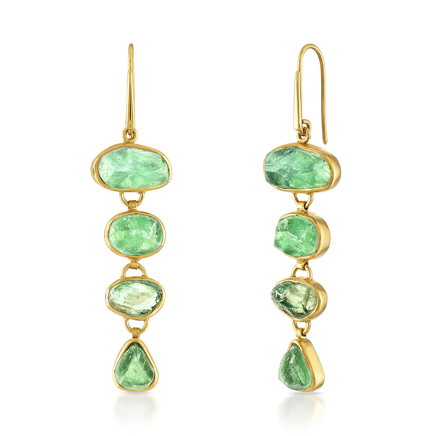 Green Fluorite Playa Cascade Gemstone Earrings
