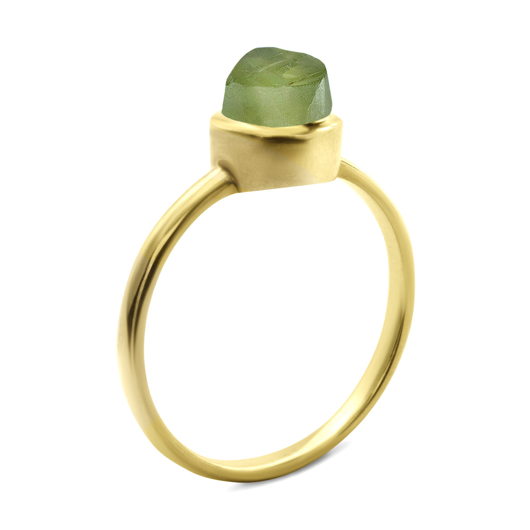 Raw Peridot Stackable Ring