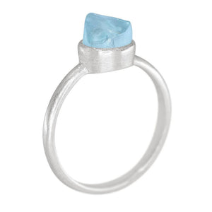 Raw Aquamarine Stackable Ring