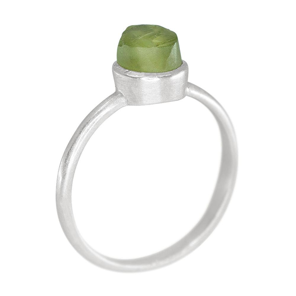 Raw Peridot Stackable Ring