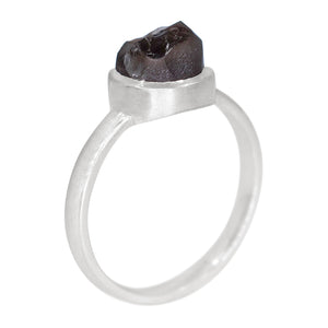 Raw Smoky Quartz Stackable Ring