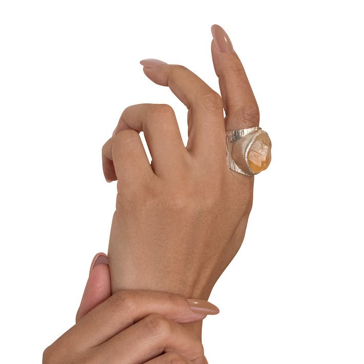 'Hustle' Raw Citrine Boss Ring