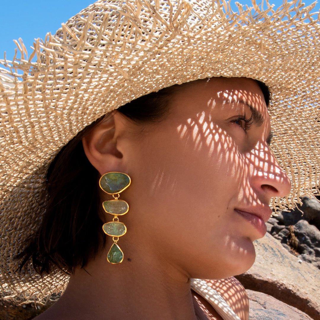 Green Fluorite 'Paradiso Cascade' Gemstone Earrings