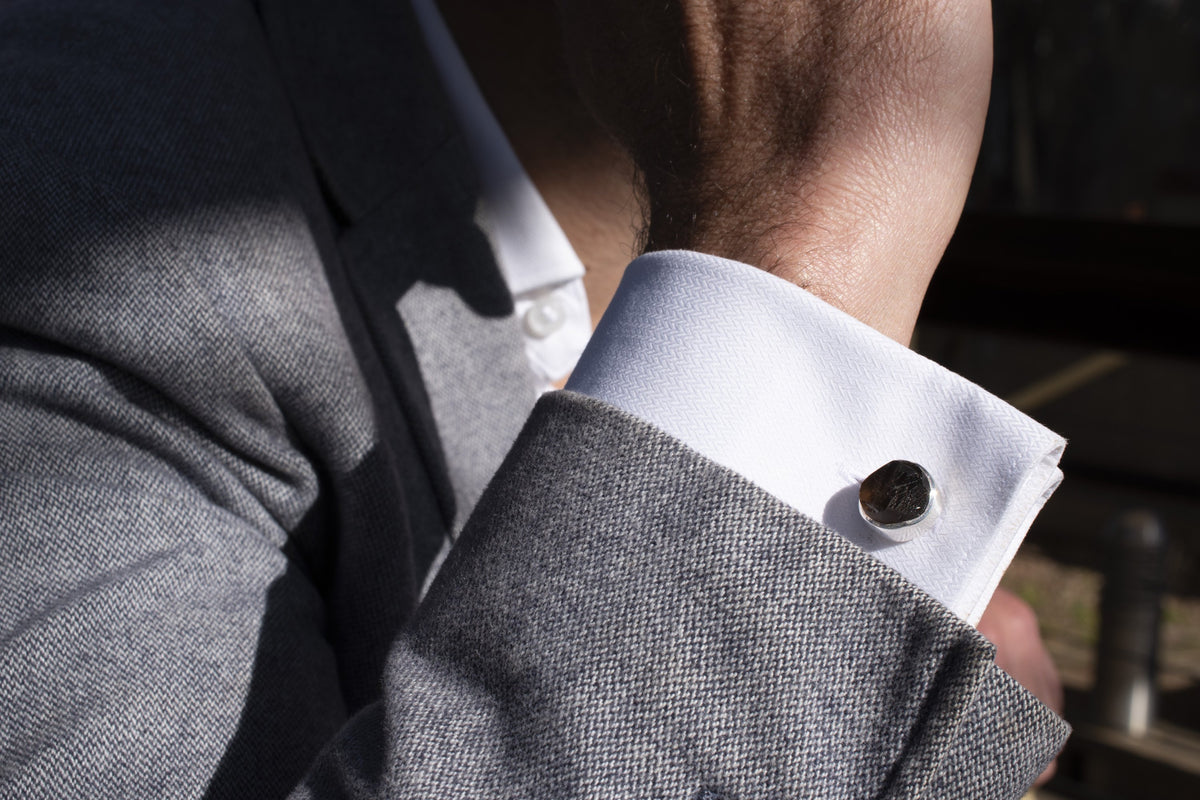 'Grounded' Smoky Quartz Gemstone Cufflinks