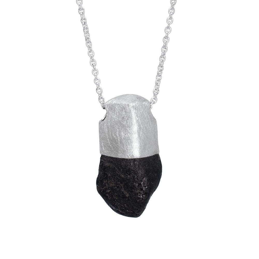 Men's Black Tourmaline Stone Pendant