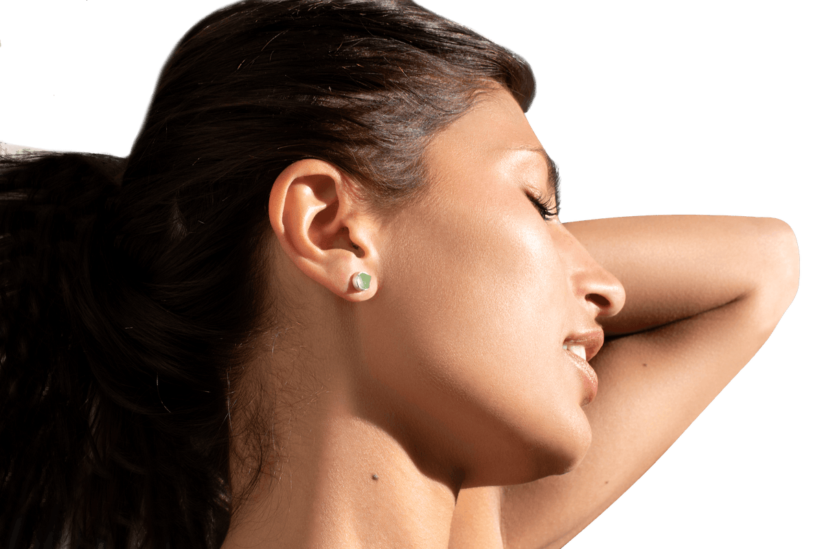 'Genesis' Green Fluorite Mini Gemstone Studs