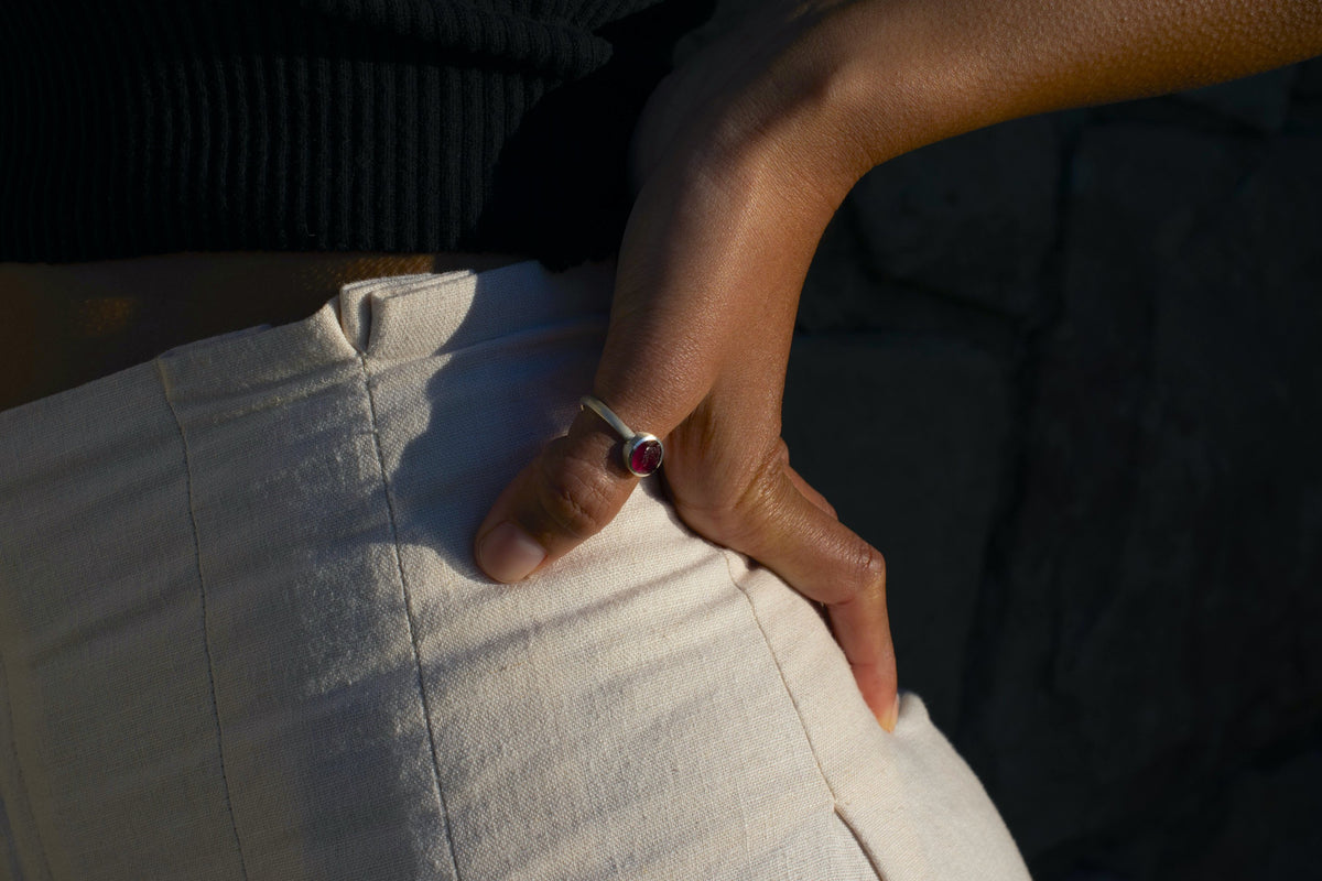 Raw Garnet Stackable Ring