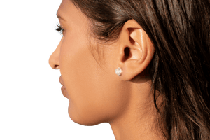 mini moonstone stud earrings in sterling silver 