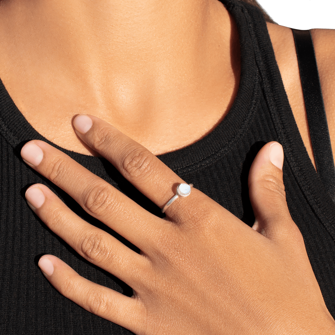 Raw Moonstone Stackable Ring