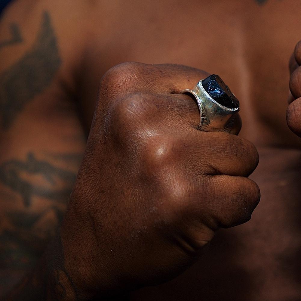 Men's Raw Black Tourmaline Boss Ring