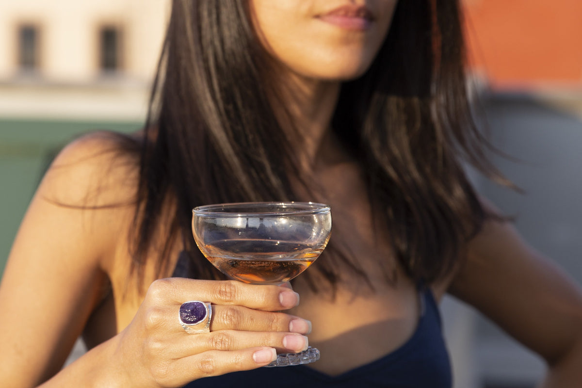 'Taboo' Raw Amethyst Baby Boss Ring
