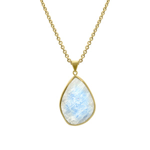 Raw Moonstone 'Rock Pendant' Gemstone Necklace