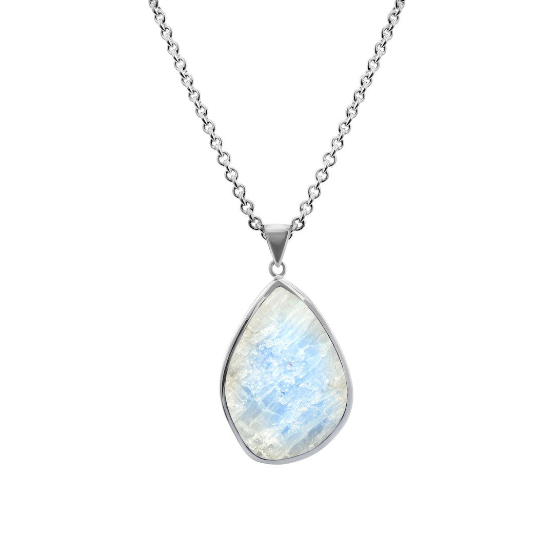 Raw Moonstone 'Rock Pendant' Gemstone Necklace
