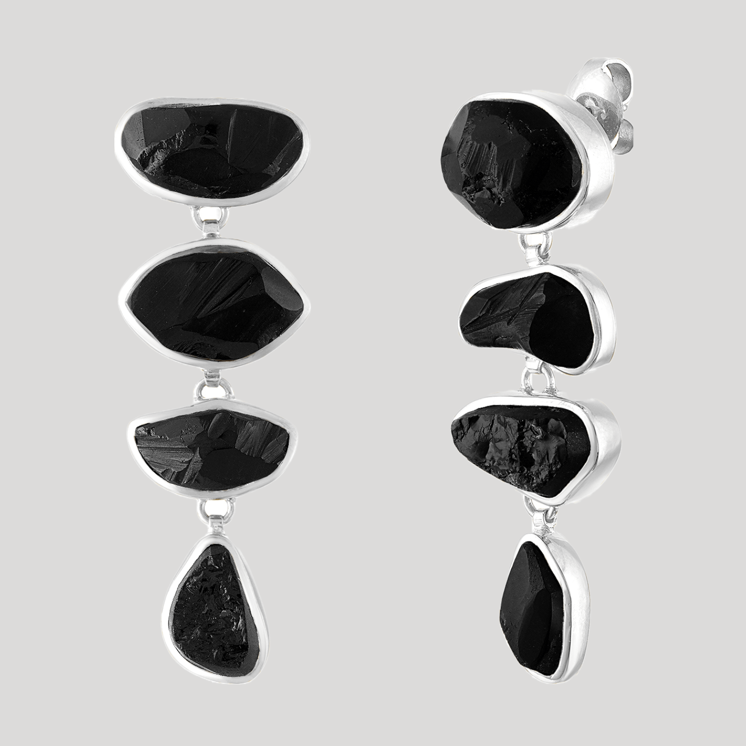 Black Tourmaline 'Paradiso Cascade' Gemstone Earrings