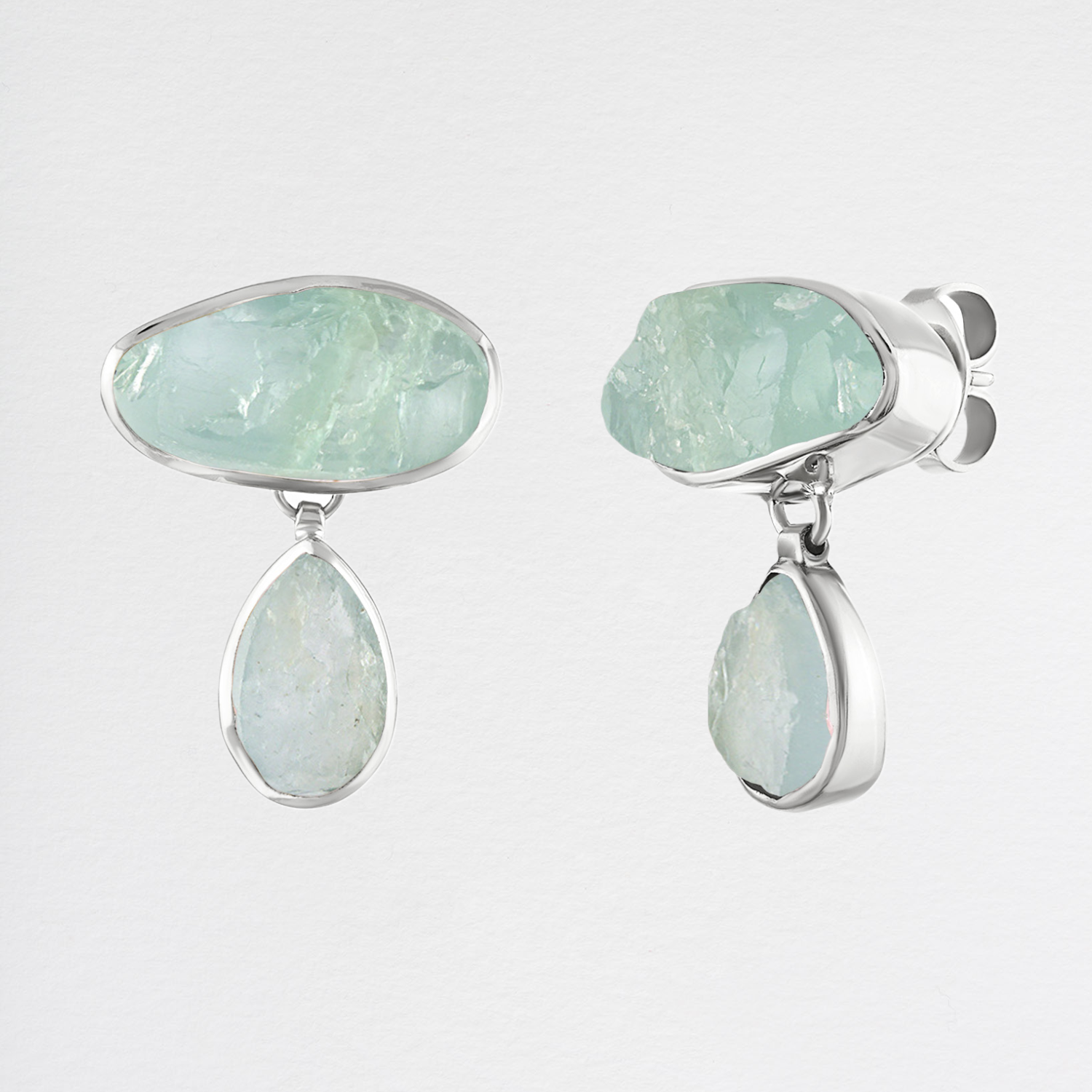 Aquamarine Goddess Gemstone Earrings
