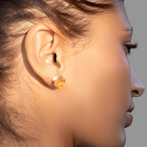 'Hustle' Raw Citrine Gemstone Stud Earrings