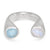 18K White Gold Aquamarine & Moonstone 'Stargazer' Gemstone Ring - Handmade to Order