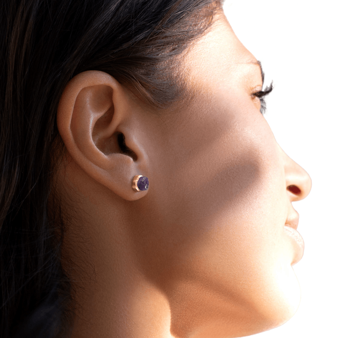 'Taboo' Amethyst Mini Gemstone Studs
