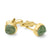 raw peridot gemstone cufflinks gold