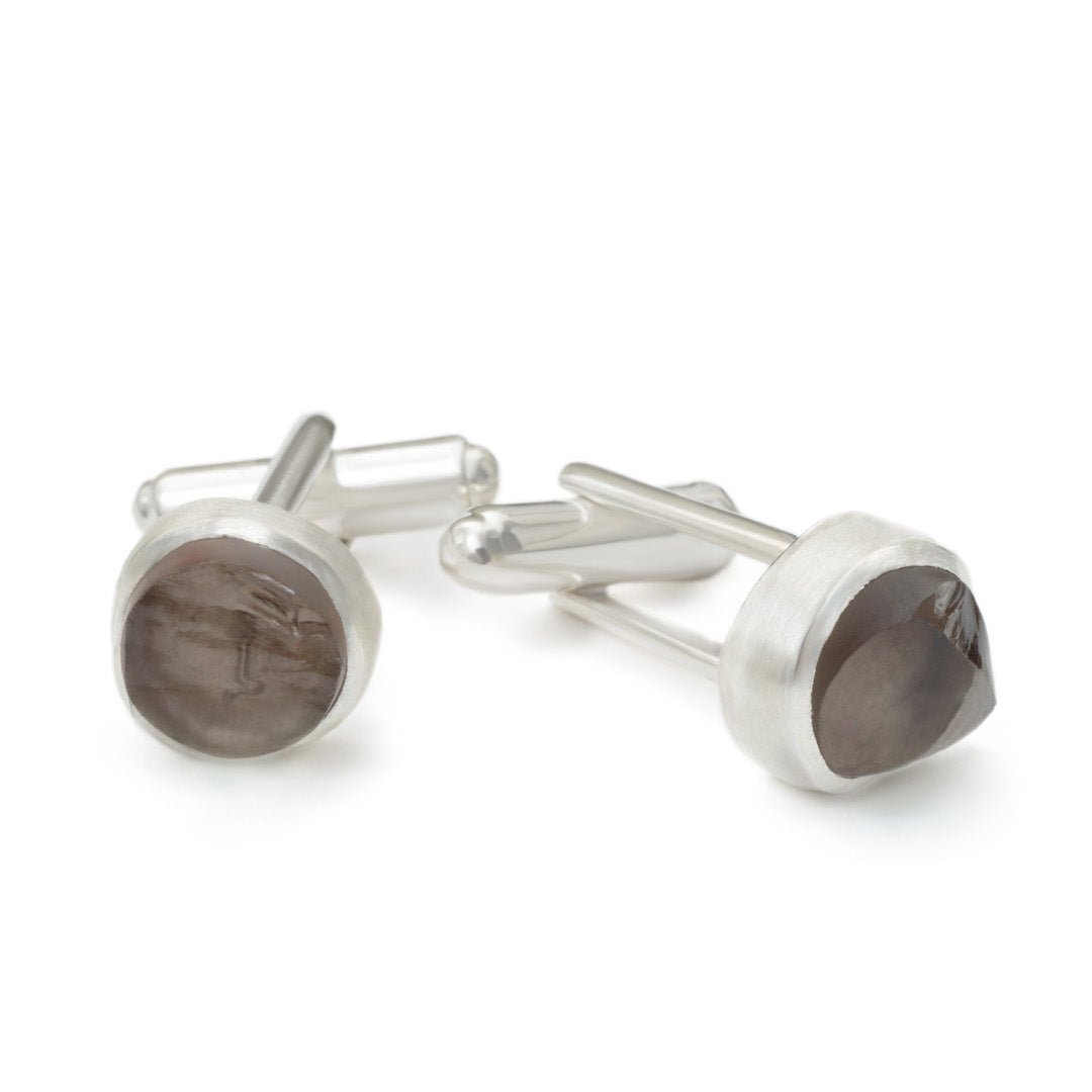 'Grounded' Smoky Quartz Gemstone Cufflinks