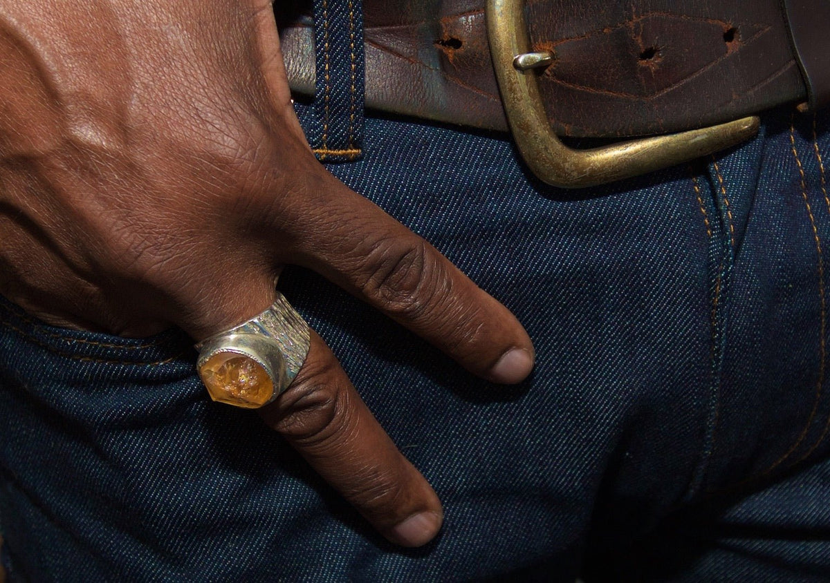 Men's Raw Citrine Boss Ring