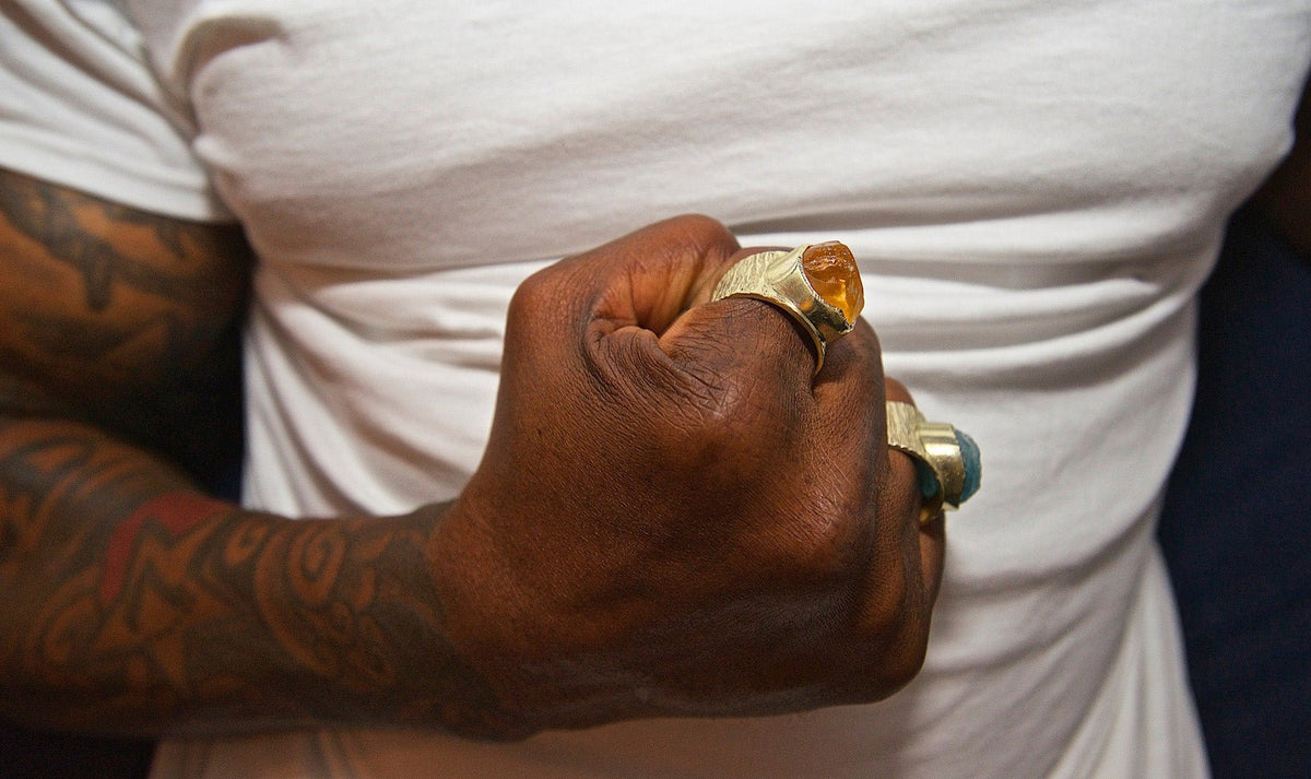 Men's Raw Citrine Boss Ring