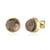 18K Yellow Gold & Natural Smoky Quartz Stud Earrings