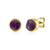 18K Yellow Gold & Natural Amethyst Small Gemstone Stud Earrings