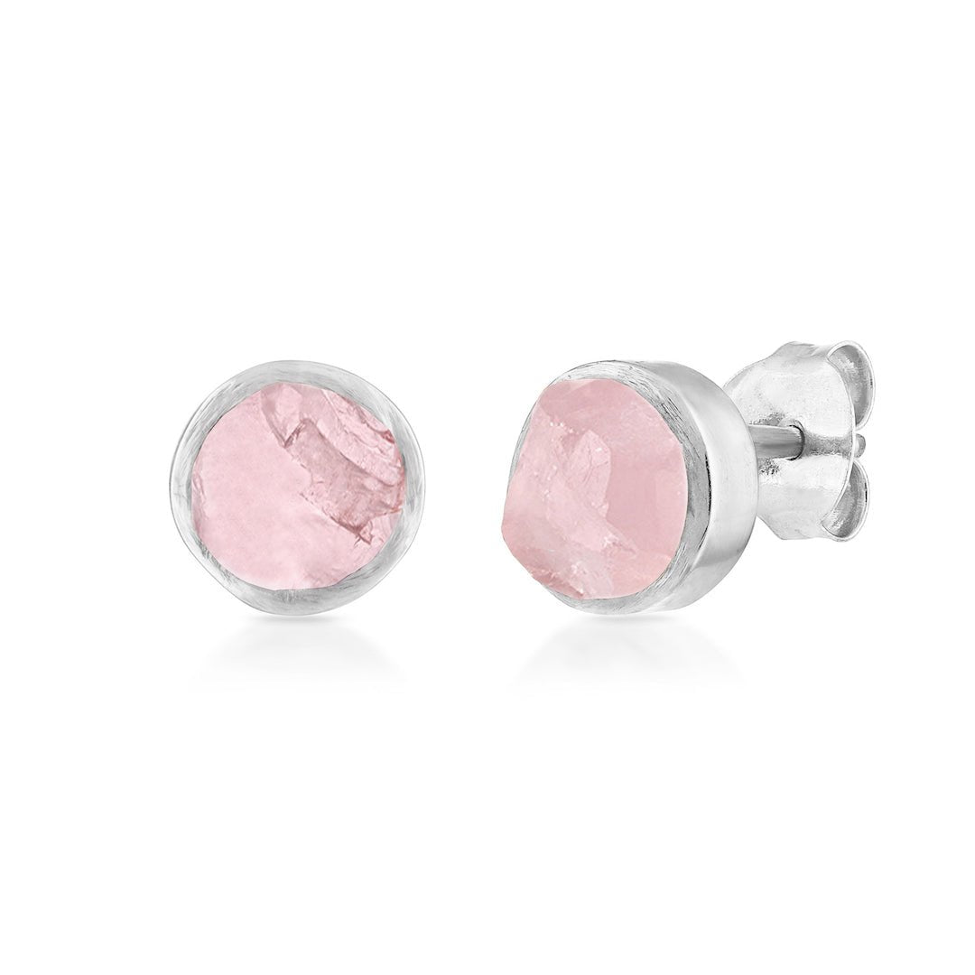 'Lover' Rose Quartz Mini Gemstone Studs