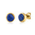 18K Yellow Gold & Natural Lapis Small Gemstone Stud Earrings