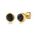 18K Yellow Gold & Natural Black Tourmaline Small Gemstone Stud Earrings