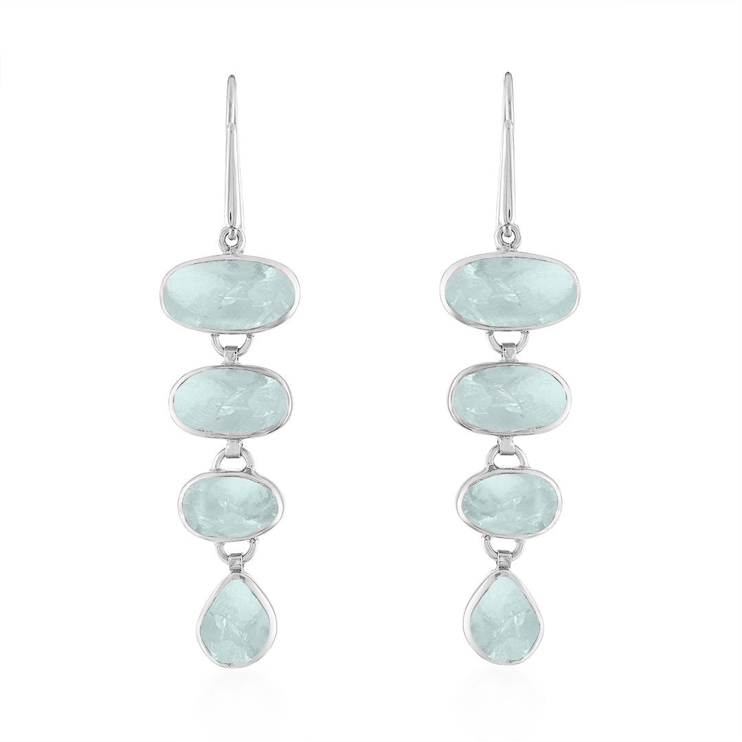 Aquamarine Playa Cascade Gemstone Earrings