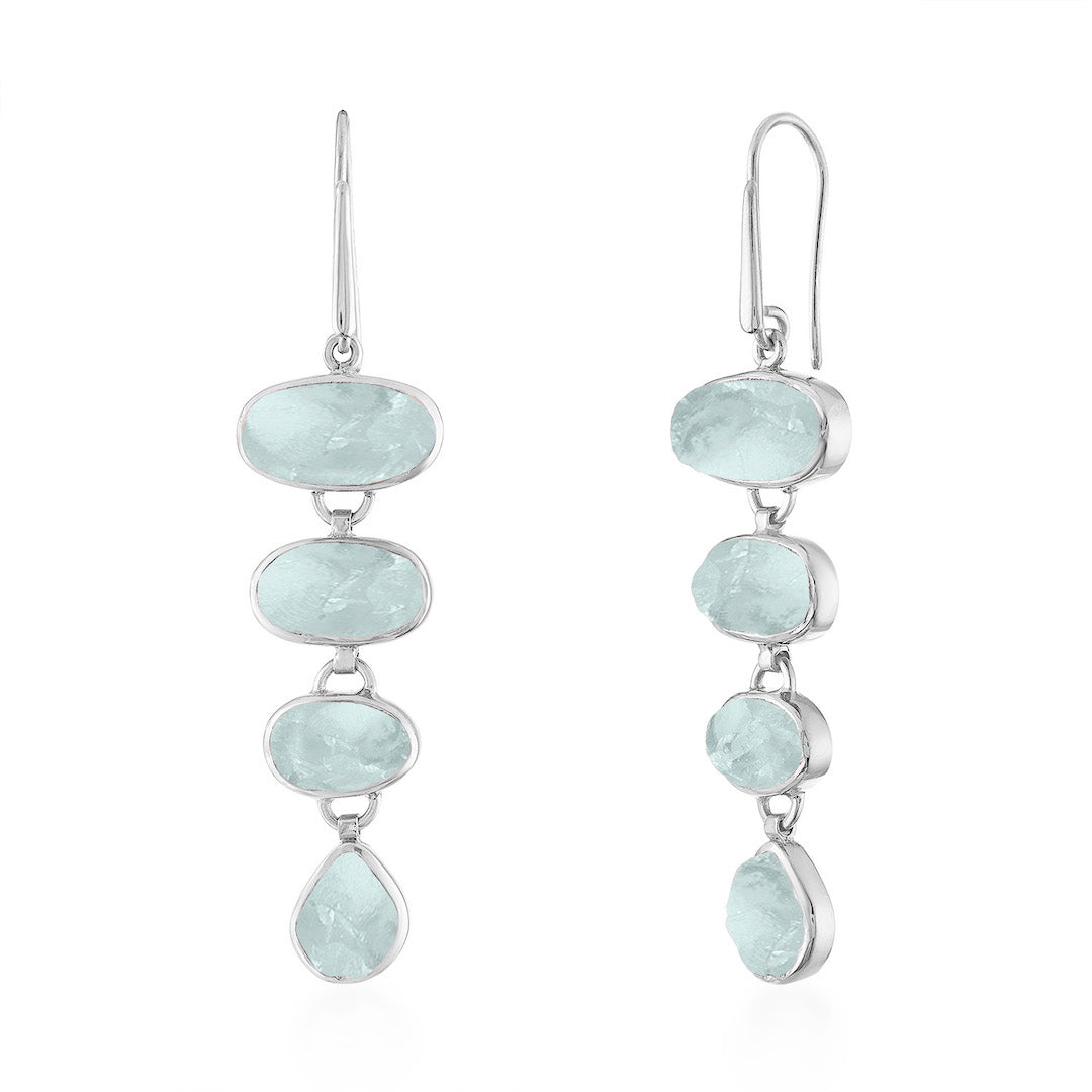 Aquamarine Playa Cascade Gemstone Earrings