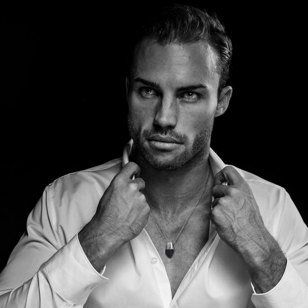 Men's Black Tourmaline Stone Pendant