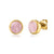 18K Yellow Gold & Natural Rose Quartz Small Gemstone Stud Earrings