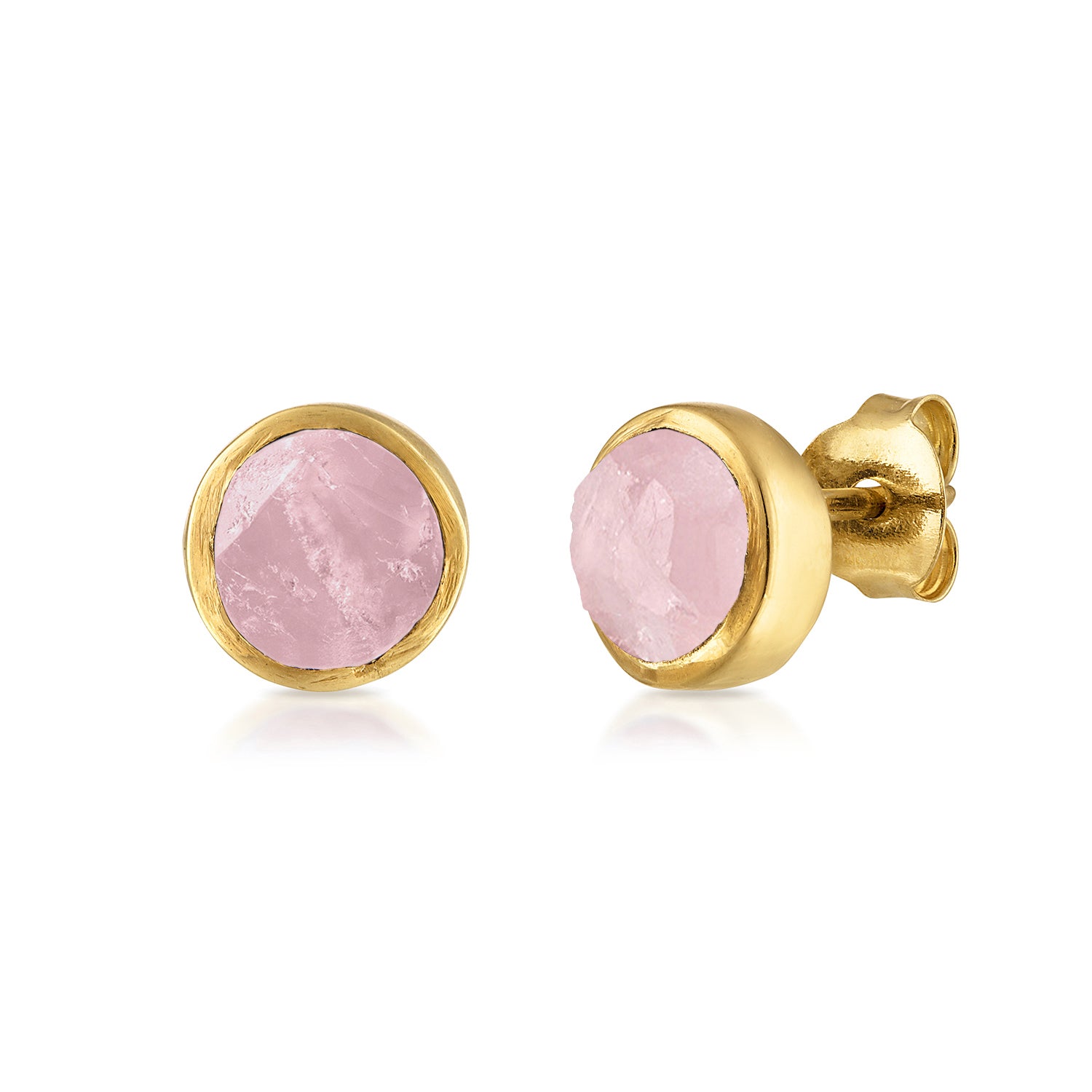 'Lover' Rose Quartz Mini Gemstone Studs