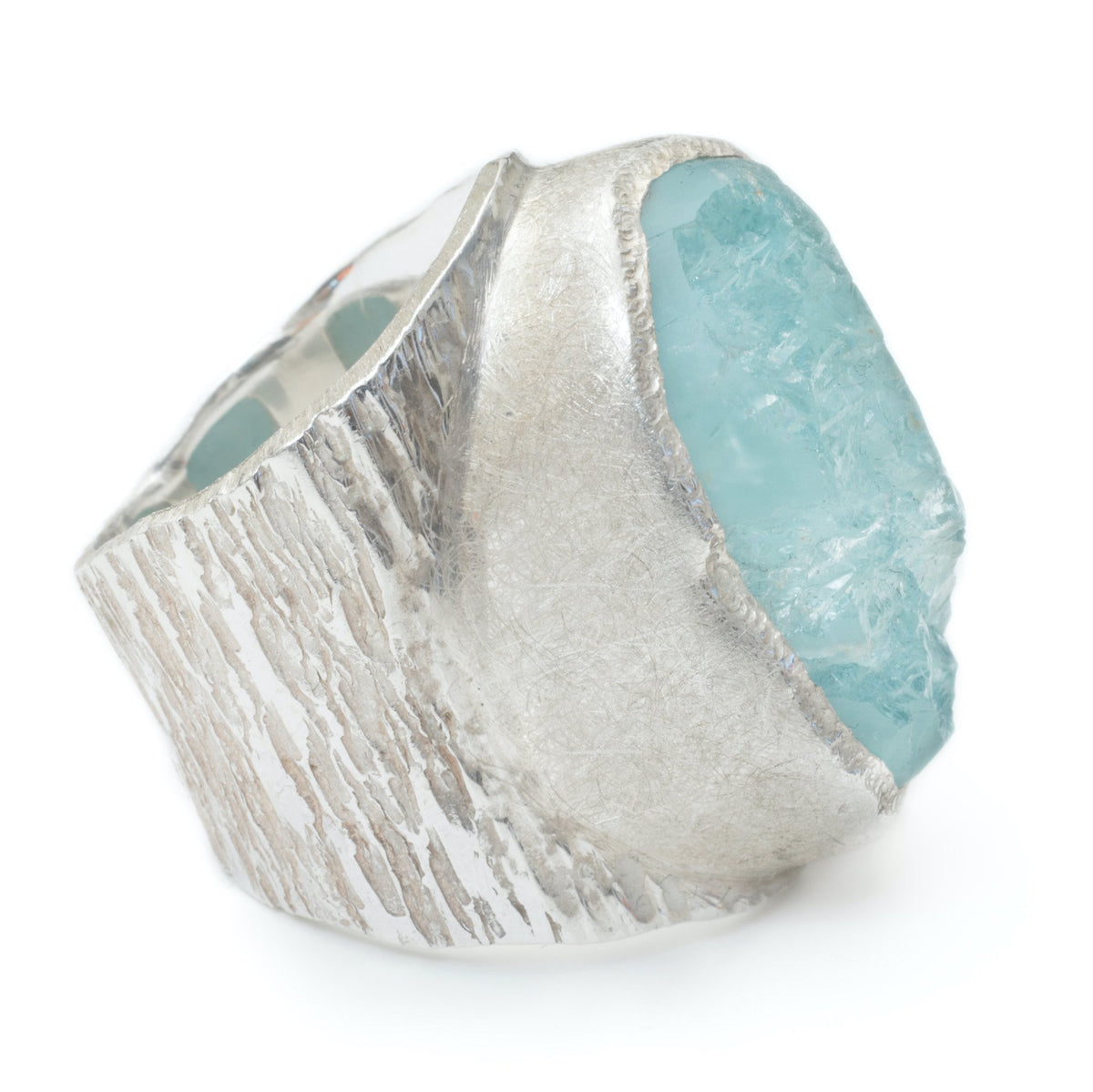 'Anchor' Raw Aquamarine Boss Ring