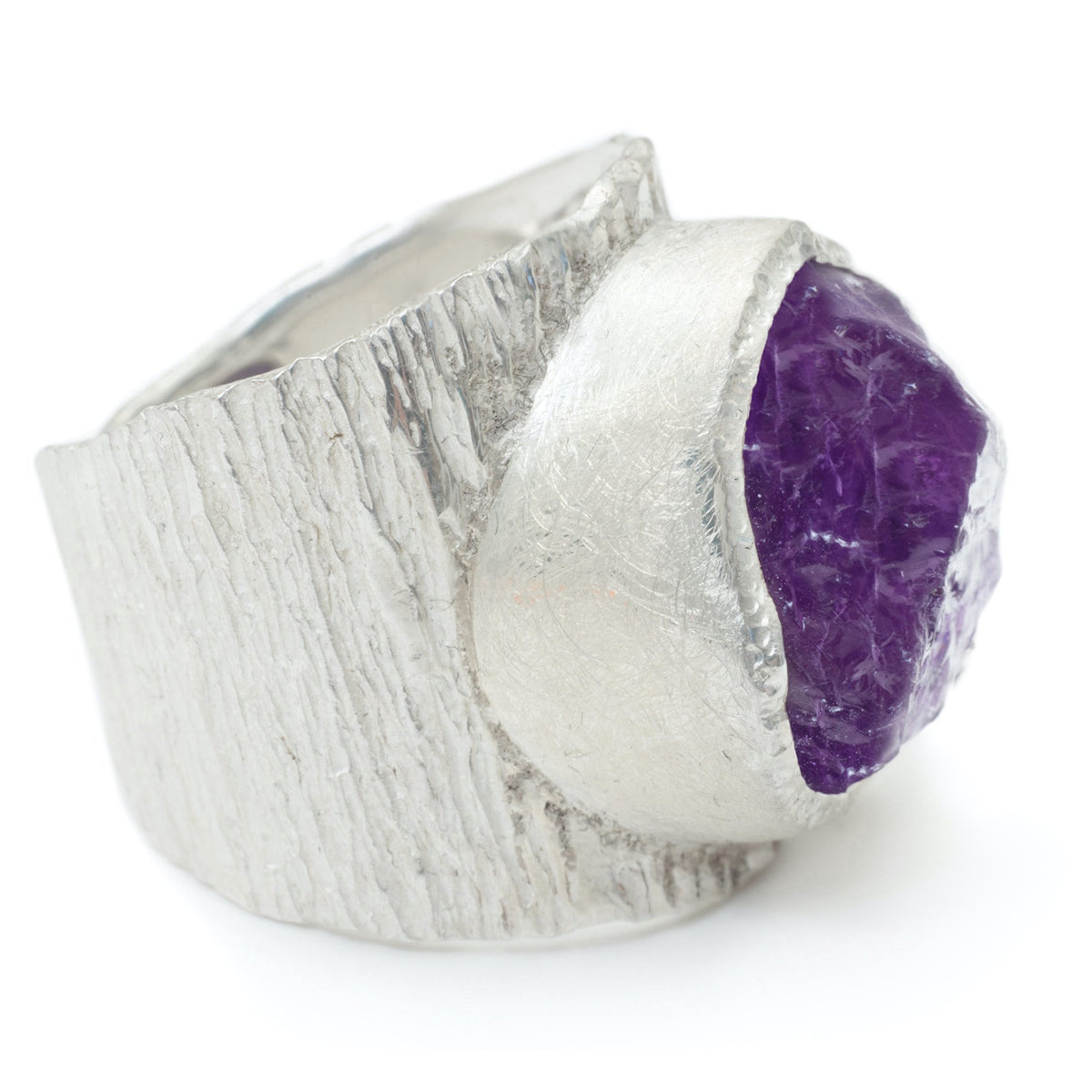 'Taboo' Raw Amethyst Boss Ring