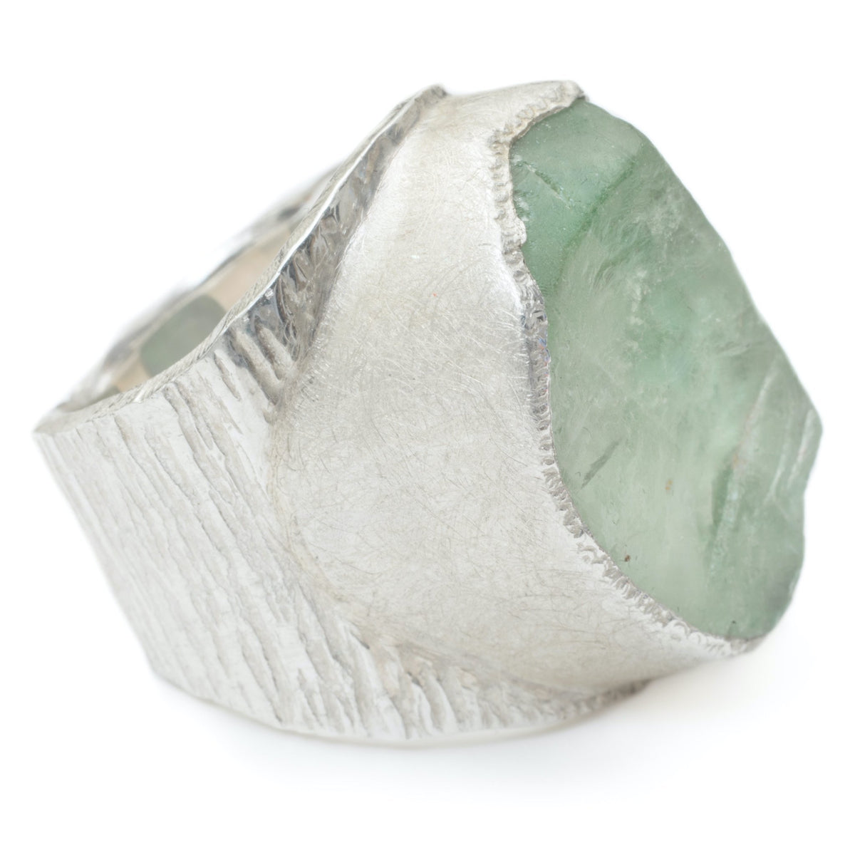 'Genesis' Raw Green Fluorite Boss Ring