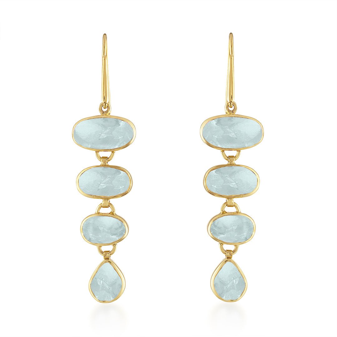 Aquamarine Playa Cascade Gemstone Earrings