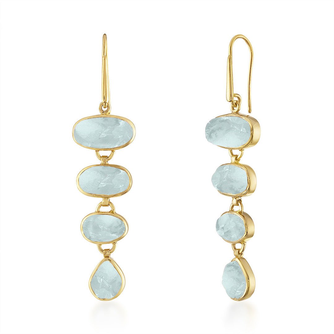 Aquamarine Playa Cascade Gemstone Earrings