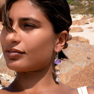 Multi-Gemstone Playa Cascade Gemstone Earrings