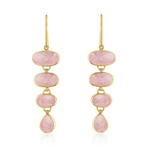 Rose Quartz Playa Cascade Gemstone Earrings