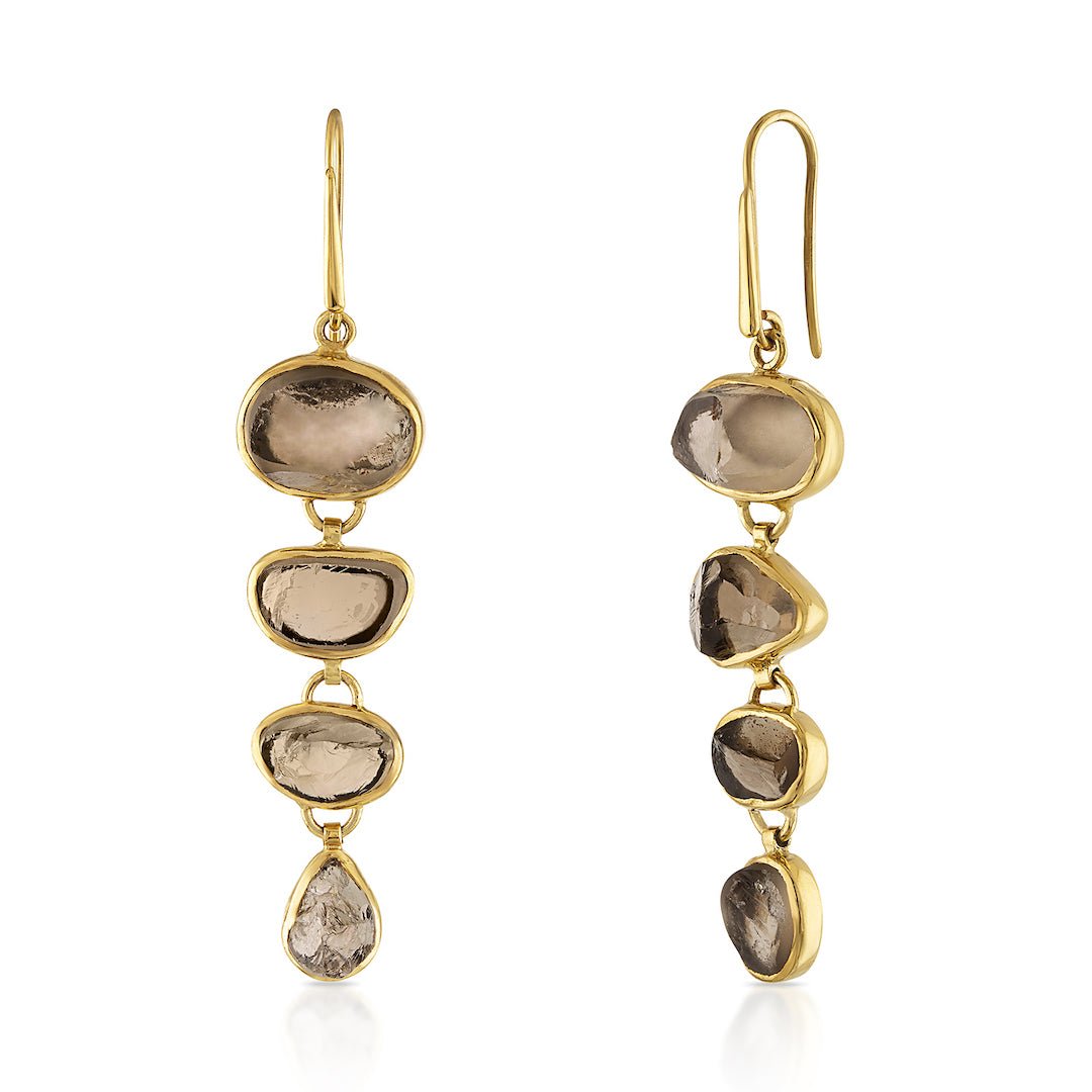 Smoky Quartz Playa Cascade Gemstone Earrings