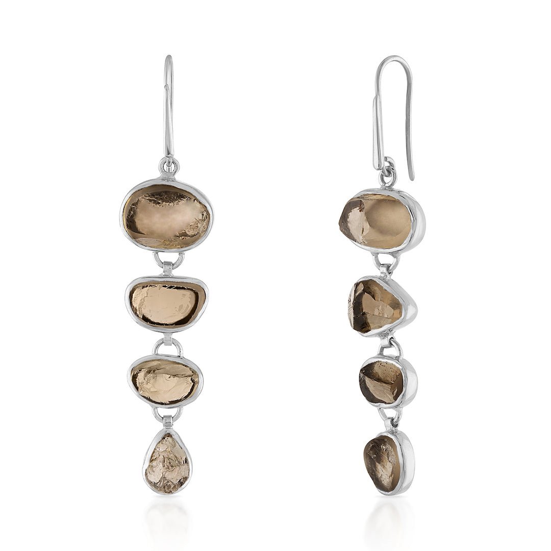 Smoky Quartz Playa Cascade Gemstone Earrings